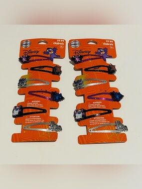 New 12 Disney Stitch Claire's Small Glitter Hair Clips 2” x 1/2” Halloween